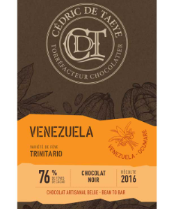 Tablette de chocolat Venzuela 76% - 60gr