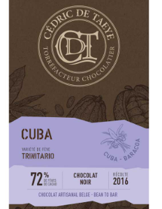 Tablette de chocolat Cuba 72% - 60gr