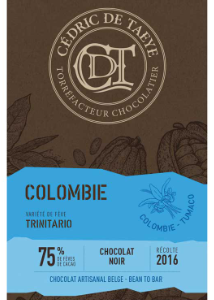 Tablette de chocolat Colombie 75% - 60gr