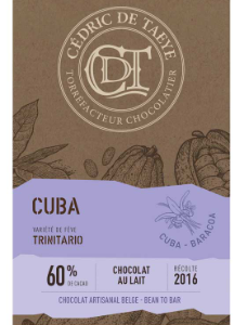 Tablette de chocolat Cuba 60% - 60gr